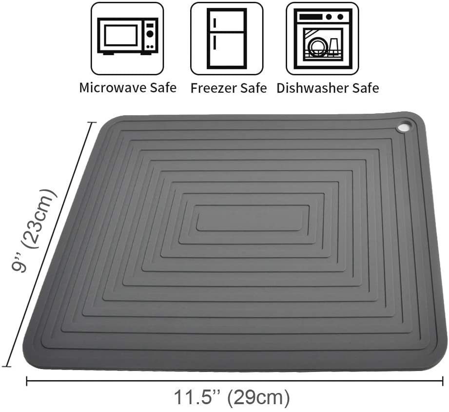 Large Silicone Trivet Mat for Hot Dishes/Heat Resistant pot holder, 12"x 9" Non Slip Thick Flexible Hot Pads for Kitchen Table set of 2